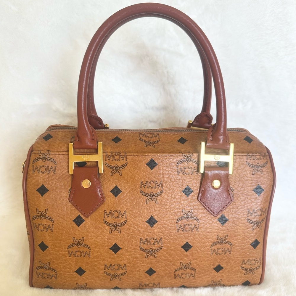 MCM Cognac Visetos Satchel - Picture 3 of 15